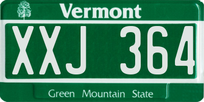 VT license plate XXJ364