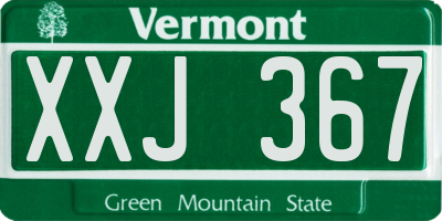 VT license plate XXJ367