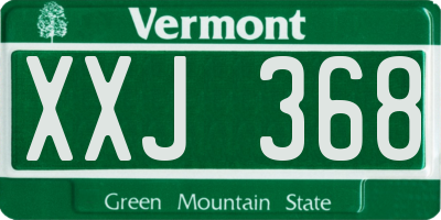 VT license plate XXJ368