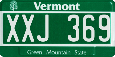 VT license plate XXJ369