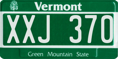 VT license plate XXJ370