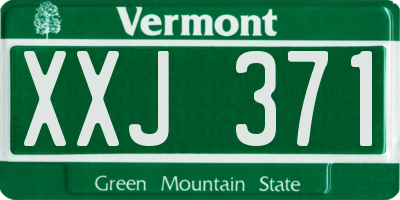 VT license plate XXJ371