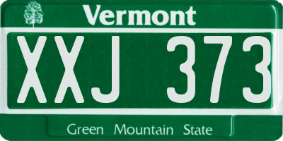 VT license plate XXJ373
