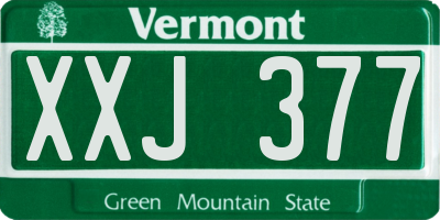 VT license plate XXJ377