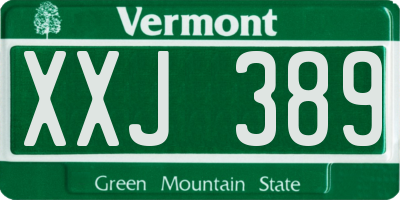 VT license plate XXJ389