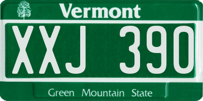 VT license plate XXJ390