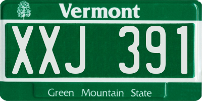 VT license plate XXJ391