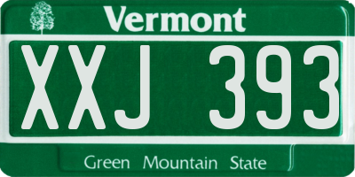 VT license plate XXJ393