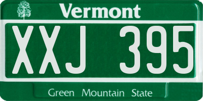 VT license plate XXJ395