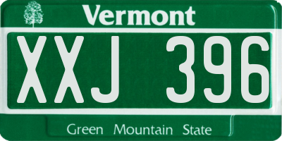 VT license plate XXJ396