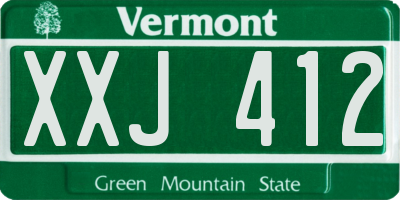 VT license plate XXJ412