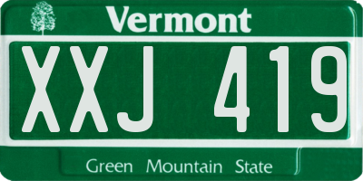 VT license plate XXJ419