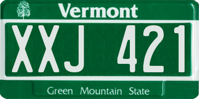 VT license plate XXJ421