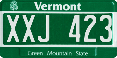 VT license plate XXJ423