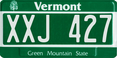 VT license plate XXJ427