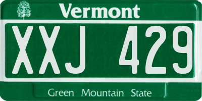 VT license plate XXJ429