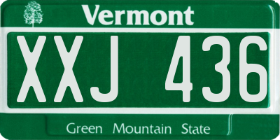 VT license plate XXJ436