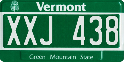 VT license plate XXJ438