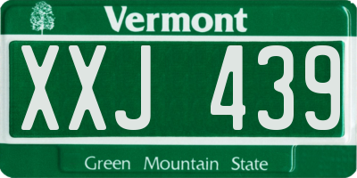 VT license plate XXJ439