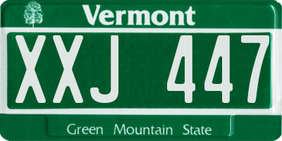 VT license plate XXJ447