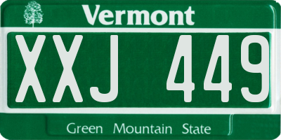 VT license plate XXJ449