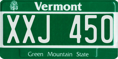 VT license plate XXJ450