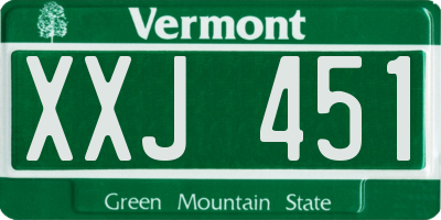 VT license plate XXJ451
