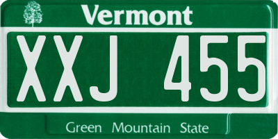 VT license plate XXJ455