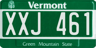 VT license plate XXJ461