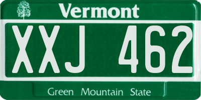 VT license plate XXJ462