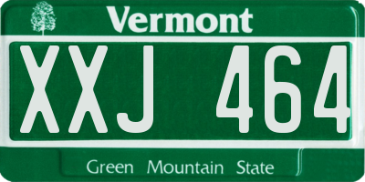 VT license plate XXJ464