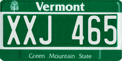 VT license plate XXJ465