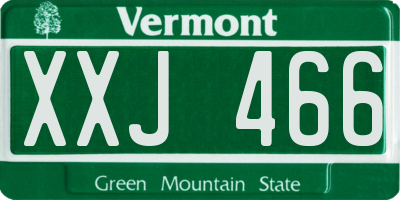 VT license plate XXJ466