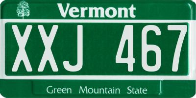 VT license plate XXJ467