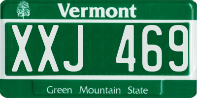 VT license plate XXJ469