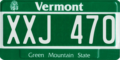 VT license plate XXJ470