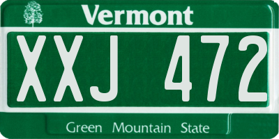VT license plate XXJ472