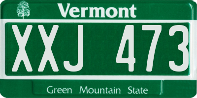 VT license plate XXJ473