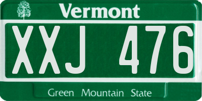 VT license plate XXJ476
