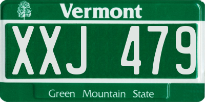 VT license plate XXJ479