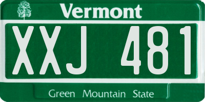 VT license plate XXJ481