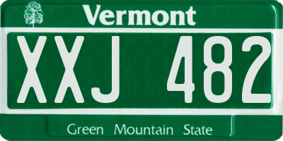 VT license plate XXJ482