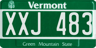 VT license plate XXJ483