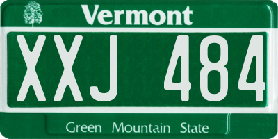 VT license plate XXJ484