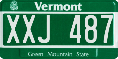VT license plate XXJ487