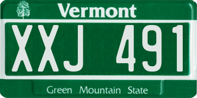 VT license plate XXJ491