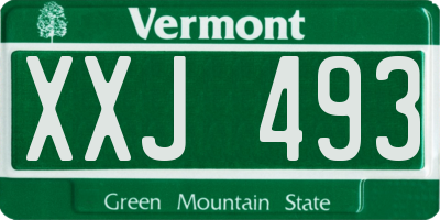 VT license plate XXJ493