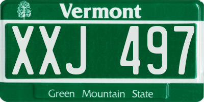 VT license plate XXJ497
