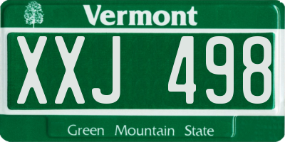 VT license plate XXJ498