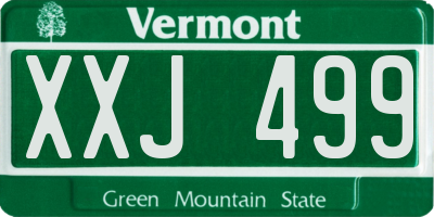 VT license plate XXJ499
